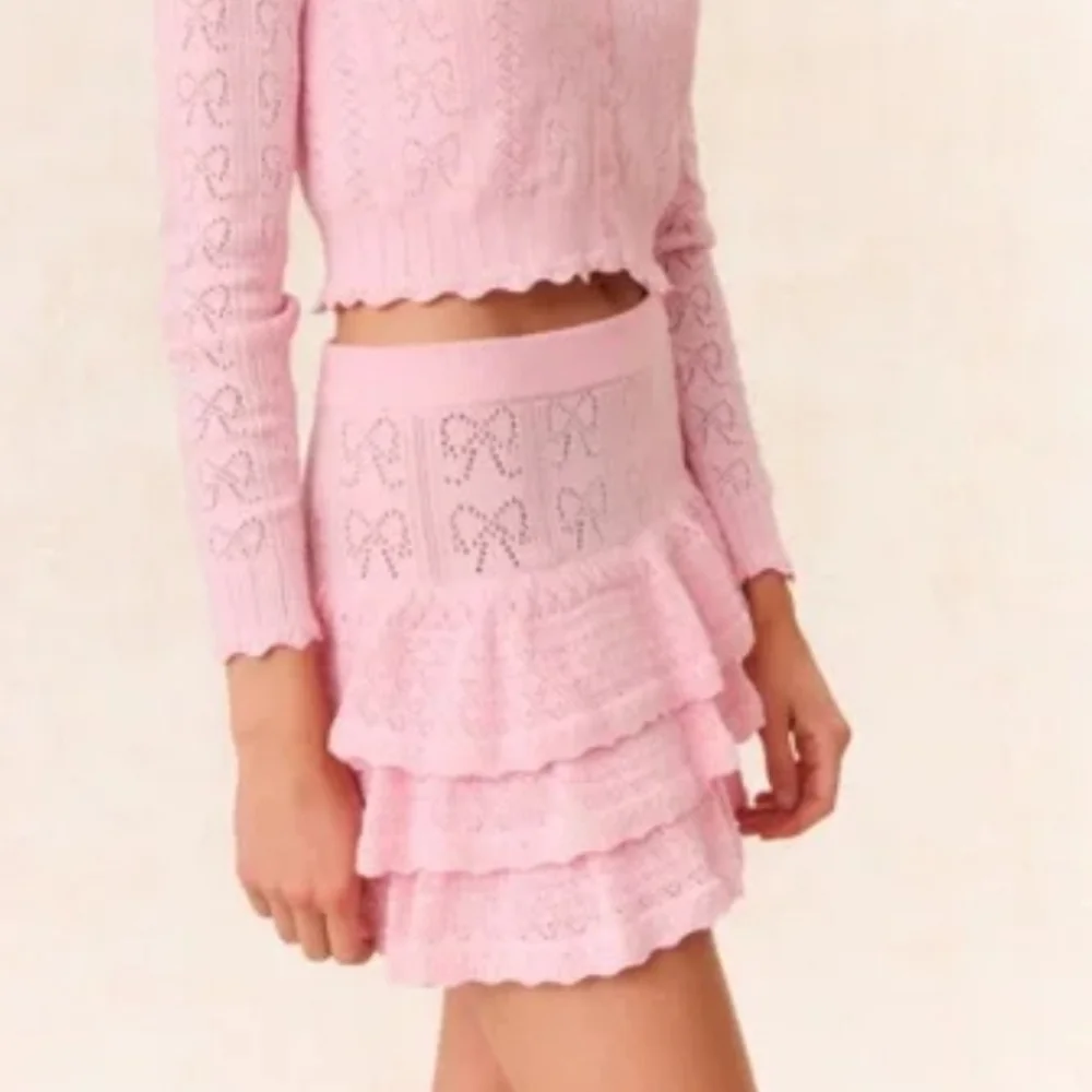 NEW LOVESHACKFANCY  Baudin Mini Skirt In Ballerina Pink Size XL - Picture 3 of 13